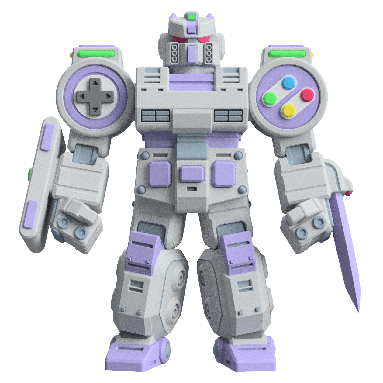 Super Phantom Commander - Retro Gaming 3D Printable Royalty-Free Mech 3d model