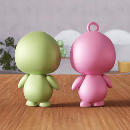Cute Stylized Bird Figurines & Keychain Accessory 3d model
