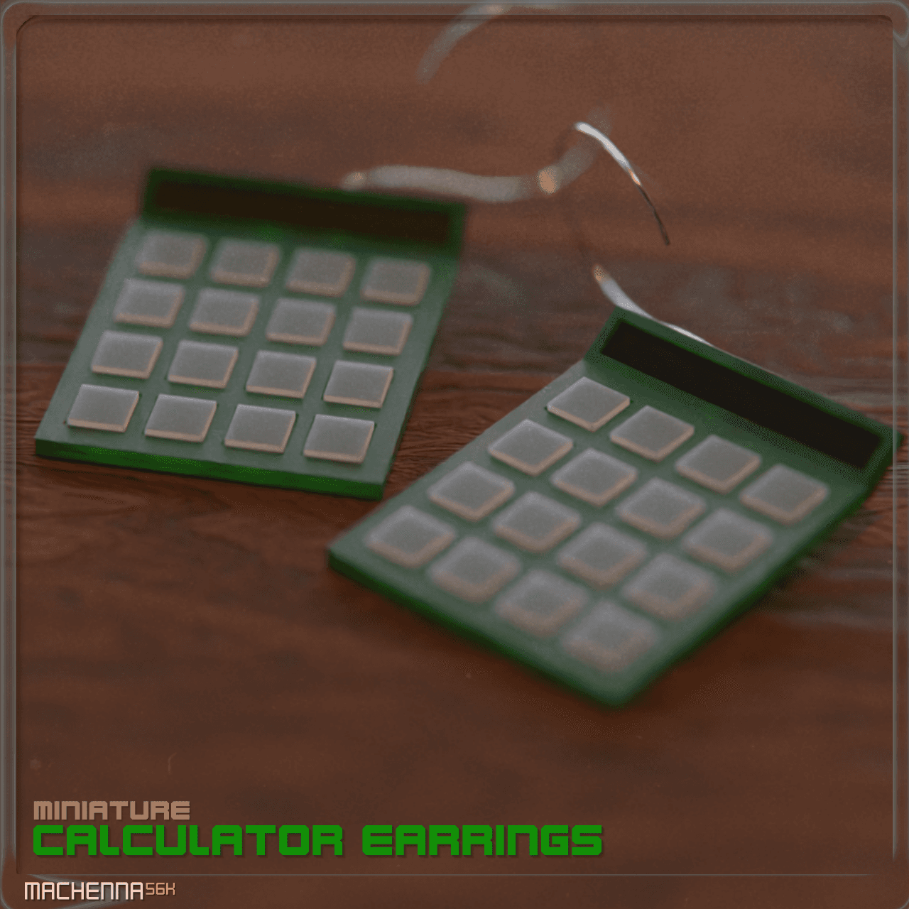 Miniature Calculator Earrings 3d model