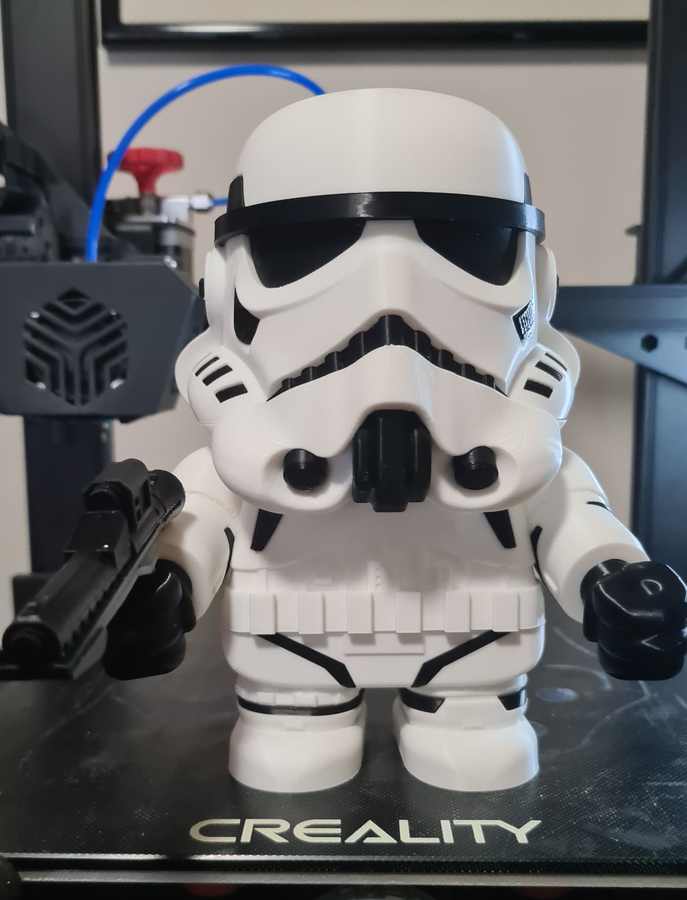 Printed in Polymaker PLA Pro White and Black along with 3DFILLYS PLA+ Skin using the old helmet and the new head model.