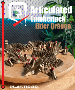 Lumberjack Elder Dragon- Plastic 3D Articulated Dragon 11 3d model