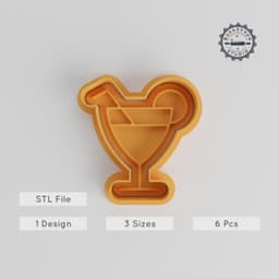 Lemonade Shape Cutter & Stamp Set, Perfect for Cookies & Fondant, Includes 6 Pieces in S/M/L Sizes, Summer Beverage Drink Design PRODUCT_4905 3d model
