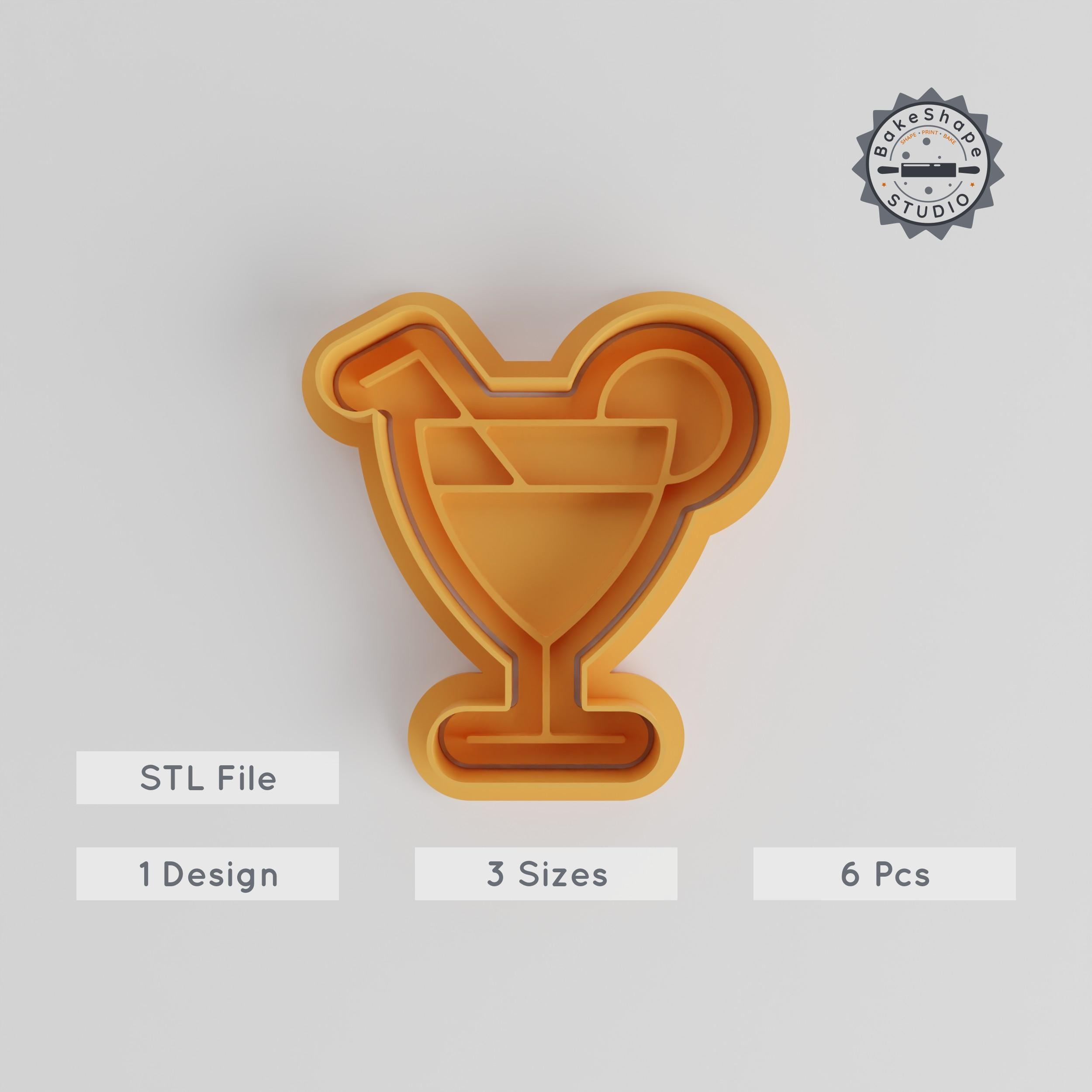 Lemonade Shape Cutter & Stamp Set, Perfect for Cookies & Fondant, Includes 6 Pieces in S/M/L Sizes, Summer Beverage Drink Design PRODUCT_4905 3d model