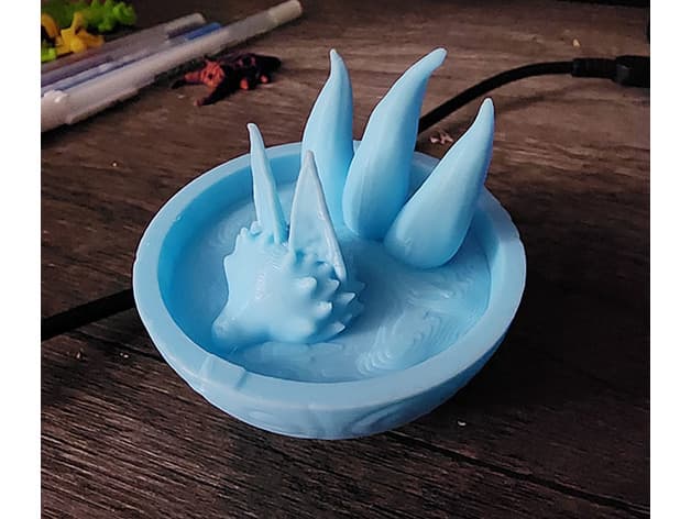 Kitsune bathing in a tea cup 3d model