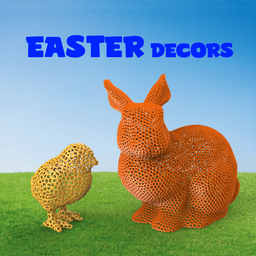 Easter Decors Rabbit and Chick, Easter Gift Idea, 3D Printing for Decor, 3D Home Decor 3d model