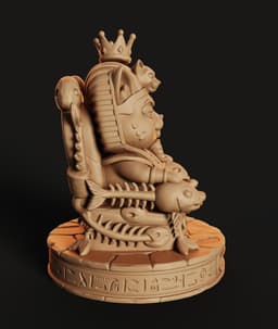 Fat Cat Pharaoh Statue STL | Figurine 3D Print | Funny 3d model
