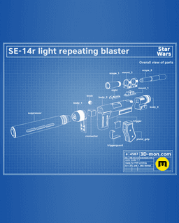 SE-14r Blaster Pistol - Star Wars 3d model