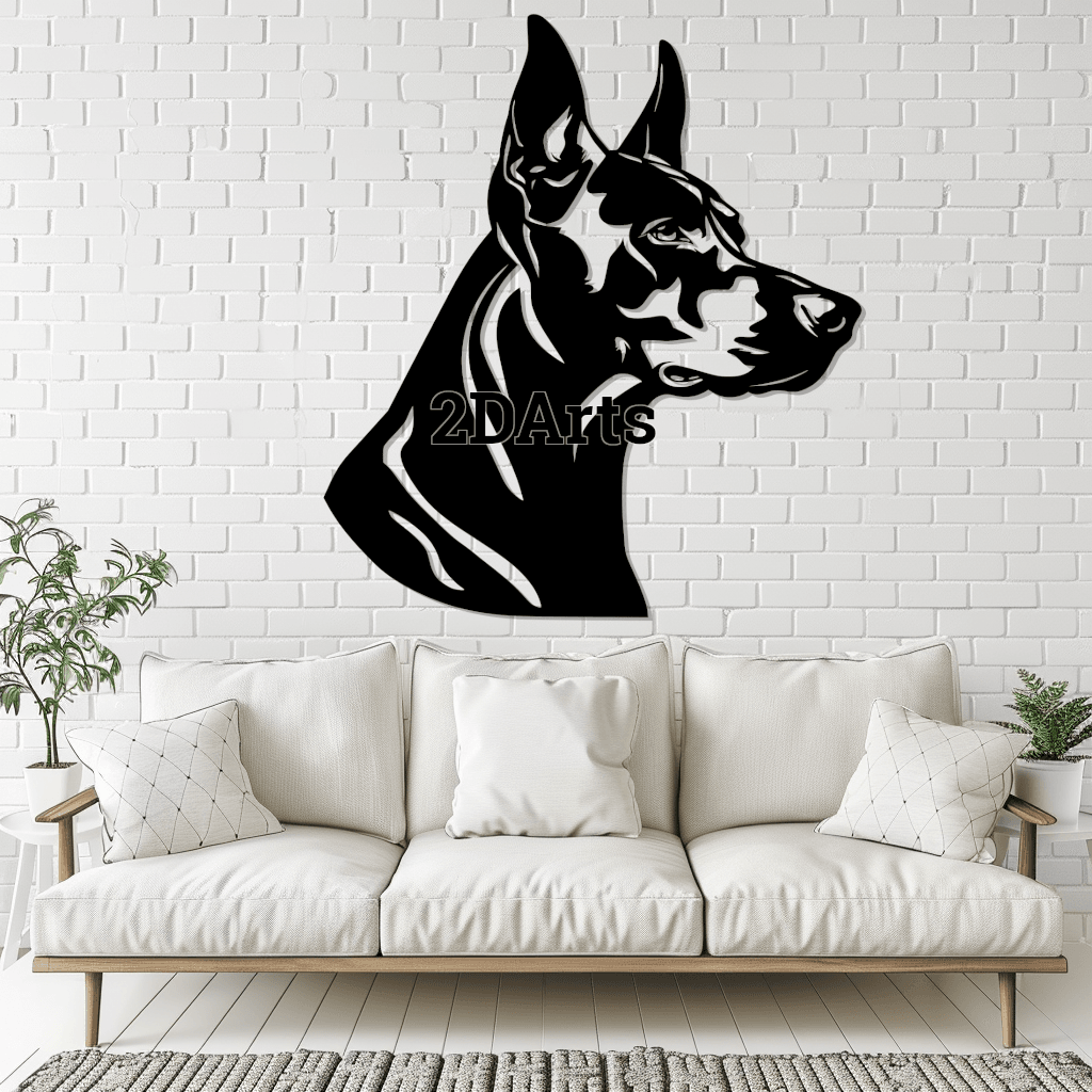Doberman Head 2D Wall Art/Window Art 3d model
