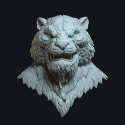 Tiger_Action Figue Head 3d model