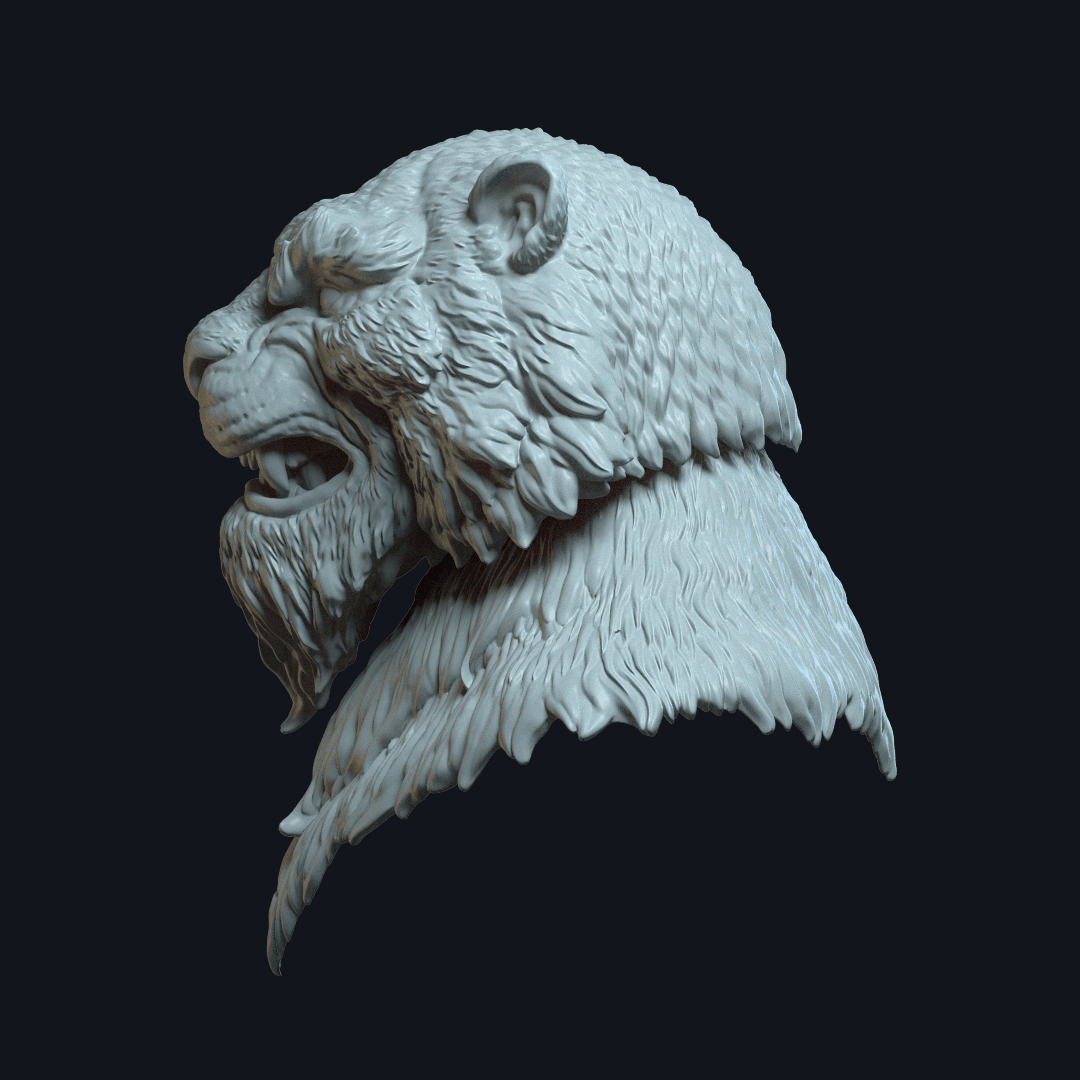 Tiger_Action Figue Head 3d model