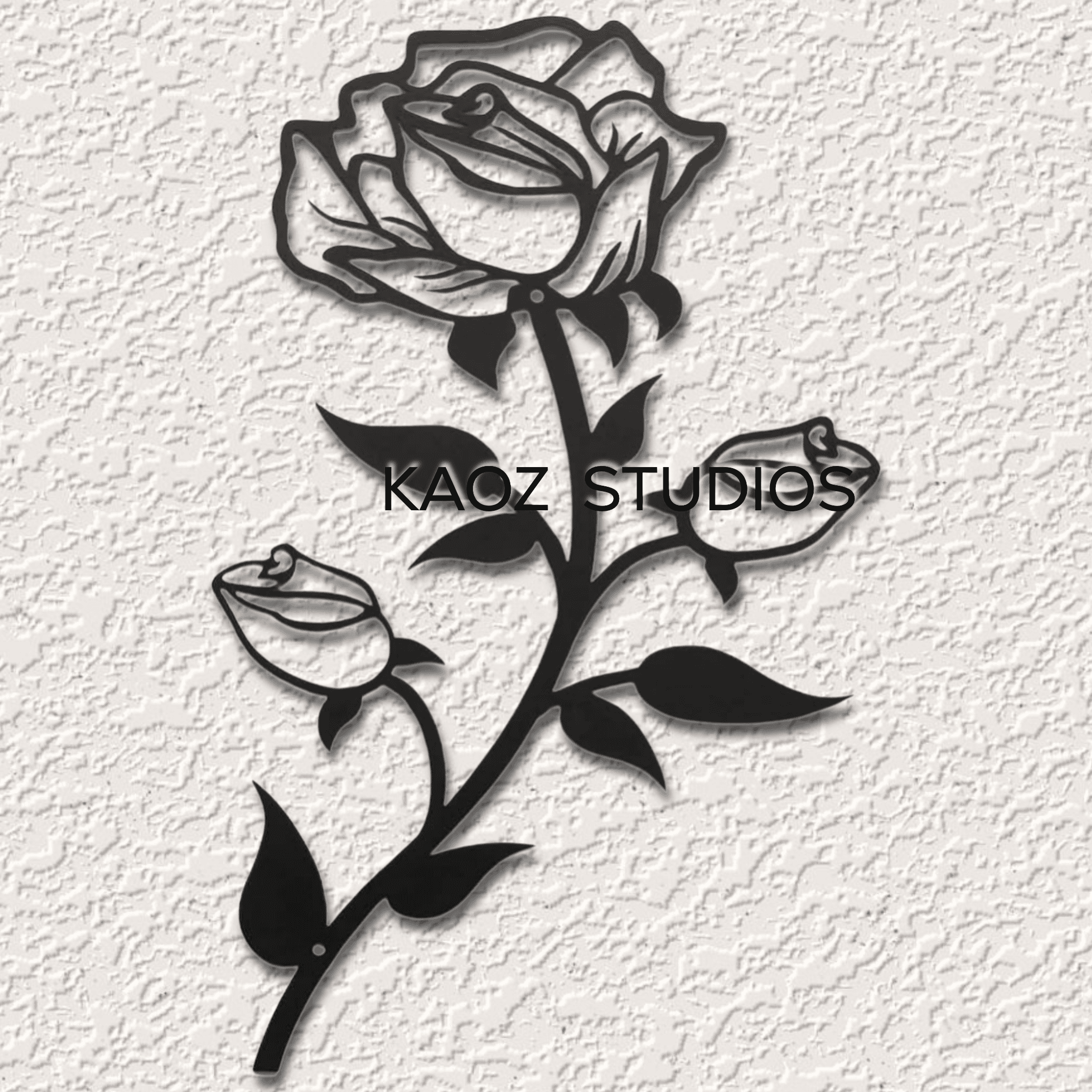 long stem rose wall art flower decor floral decoration 3d model