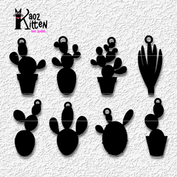 cactus charms southwestern desert jewelry 3d model
