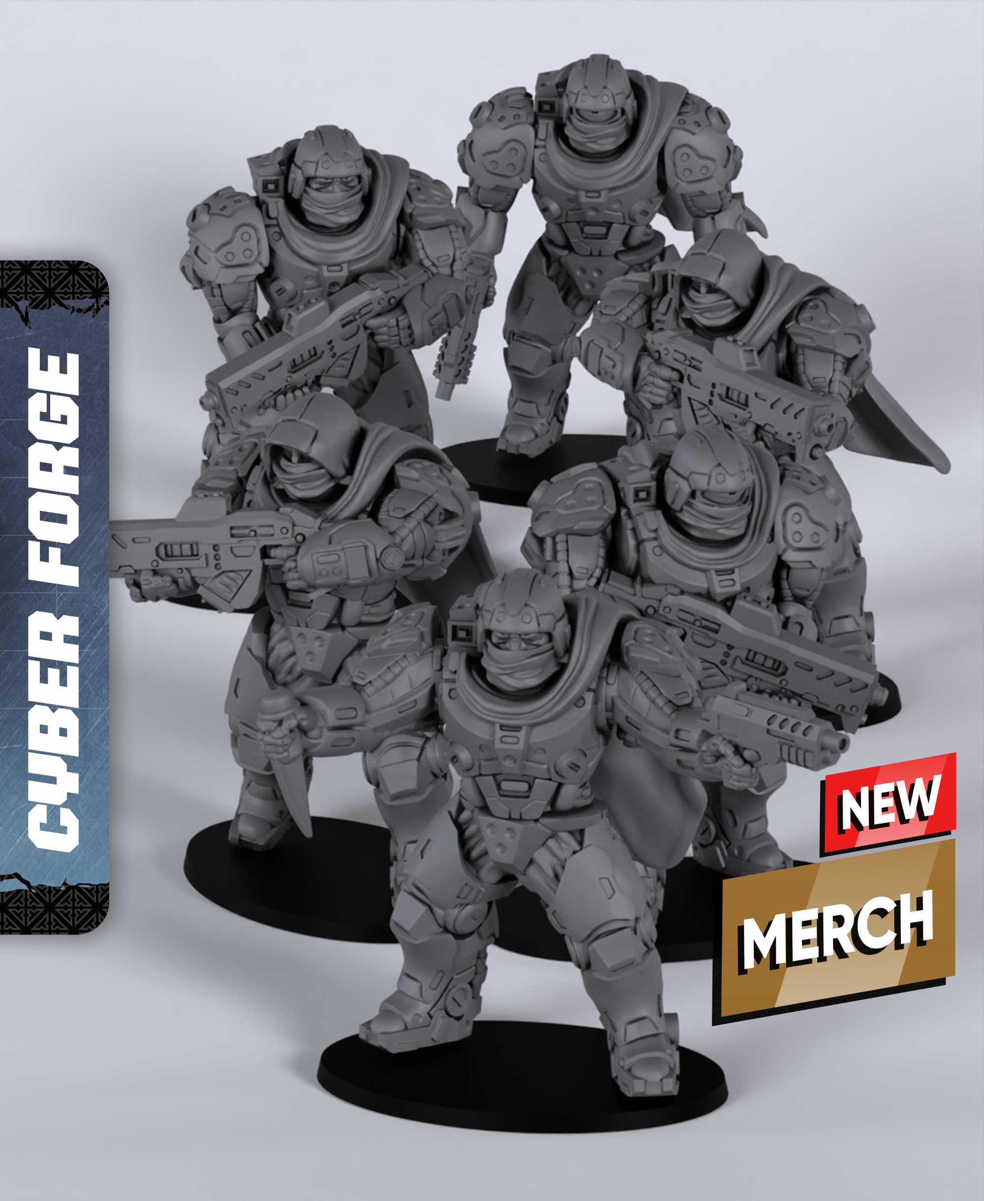 Desert Force - With Free Cyberpunk Warhammer - 40k Sci-Fi Gift Ideas for RPG and Wargamers 3d model
