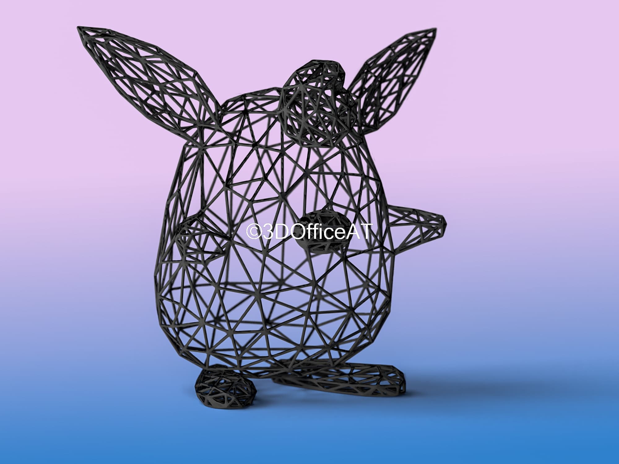 #040 Wigglytuff Pokemon Wiremon Figure" 3d model