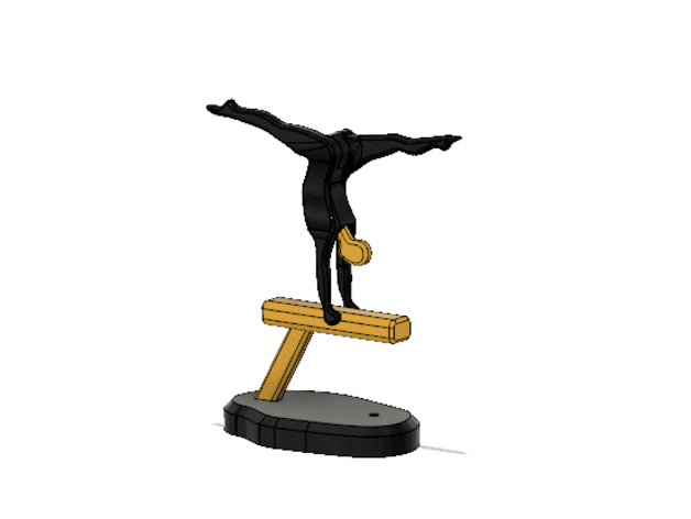 Gymnastics Athlete Minimalist Square 3d model