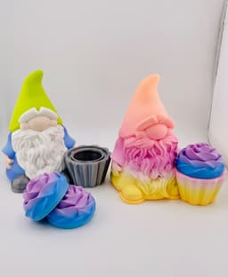 Gnome With a Cupcake Container 3d model