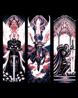 The armored warrior angel in Red - Set of bookmarks 3d model