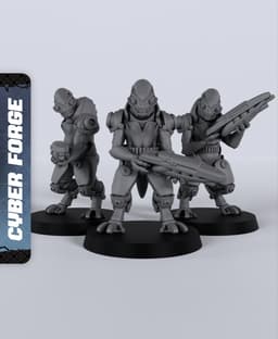 Saurian Soldiers - With Free Cyberpunk - Sci-Fi Gift Ideas for RPG and Wargamers 3d model