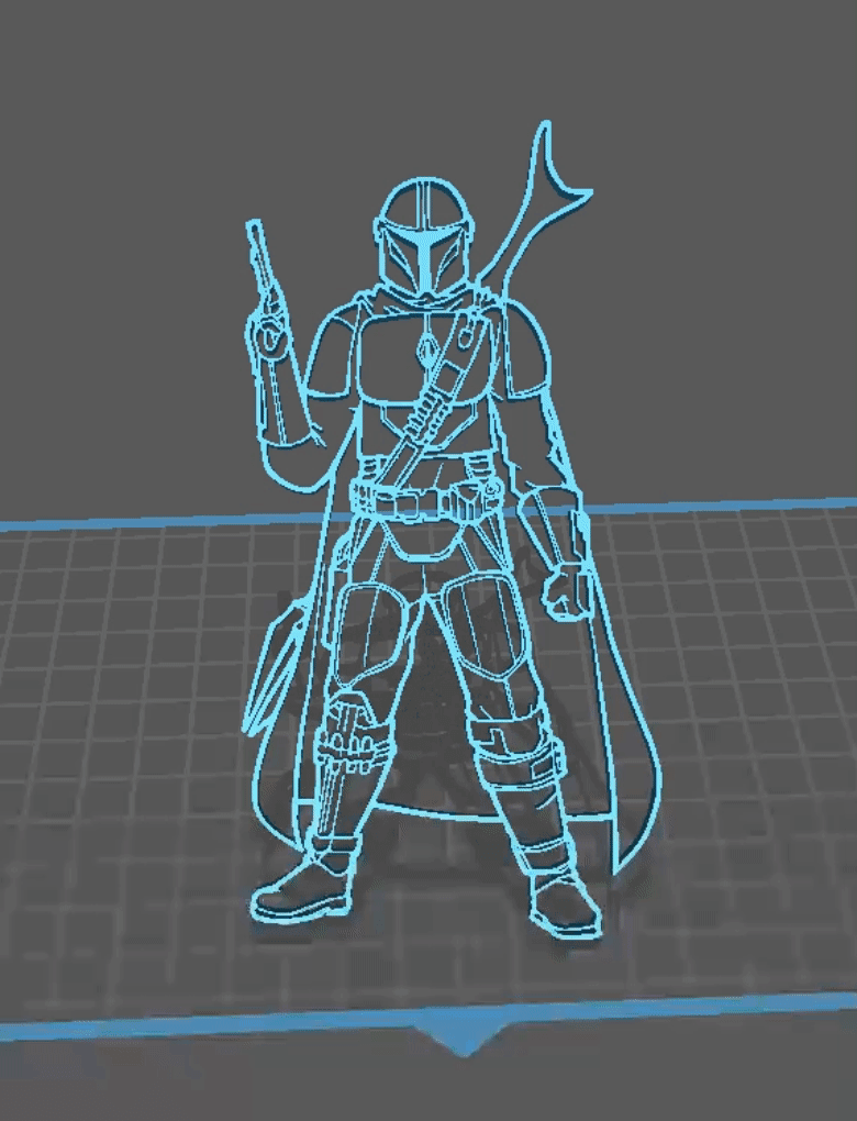 Silhouette The Mandalorian - Star Wars 3d model