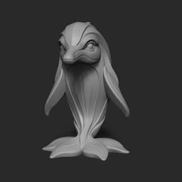 Mystical Dolphin Minimalist Sculpture 3d model