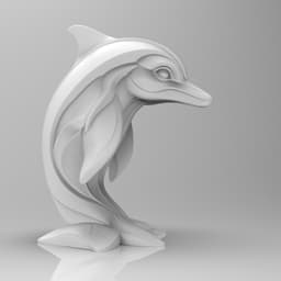 Mystical Dolphin Minimalist Sculpture 3d model