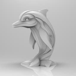 Mystical Dolphin Minimalist Sculpture 3d model
