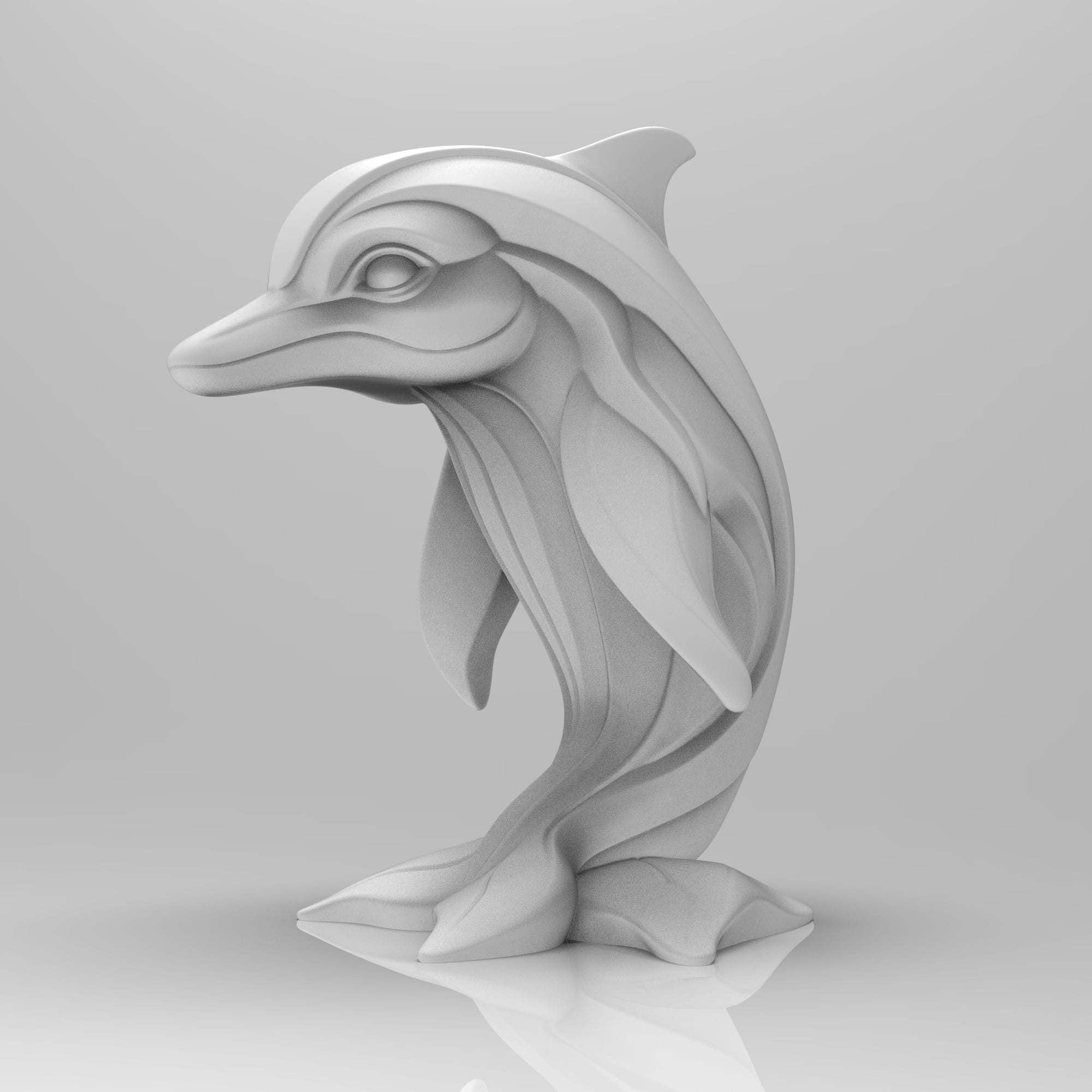 Mystical Dolphin Minimalist Sculpture 3d model