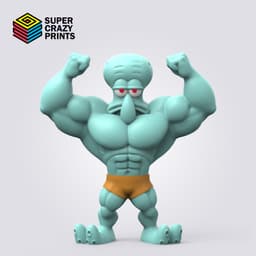 Muscular Squidward 3d model