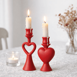 Heart Candlestick Holder Set | Romantic Candle Holder Decor | Valentine Table Centerpiece 3d model