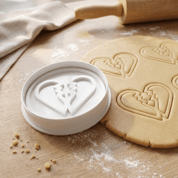 Broken Heart In Circle Cookie Cutter And Stamp 3d model