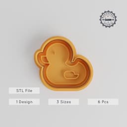 Duck Shape Cutter & Stamp Set, Cookie & Fondant Tools, Small Medium Large Sizes, Perfect for Baby Toy Bath Duck Designs PRODUCT_3601 3d model