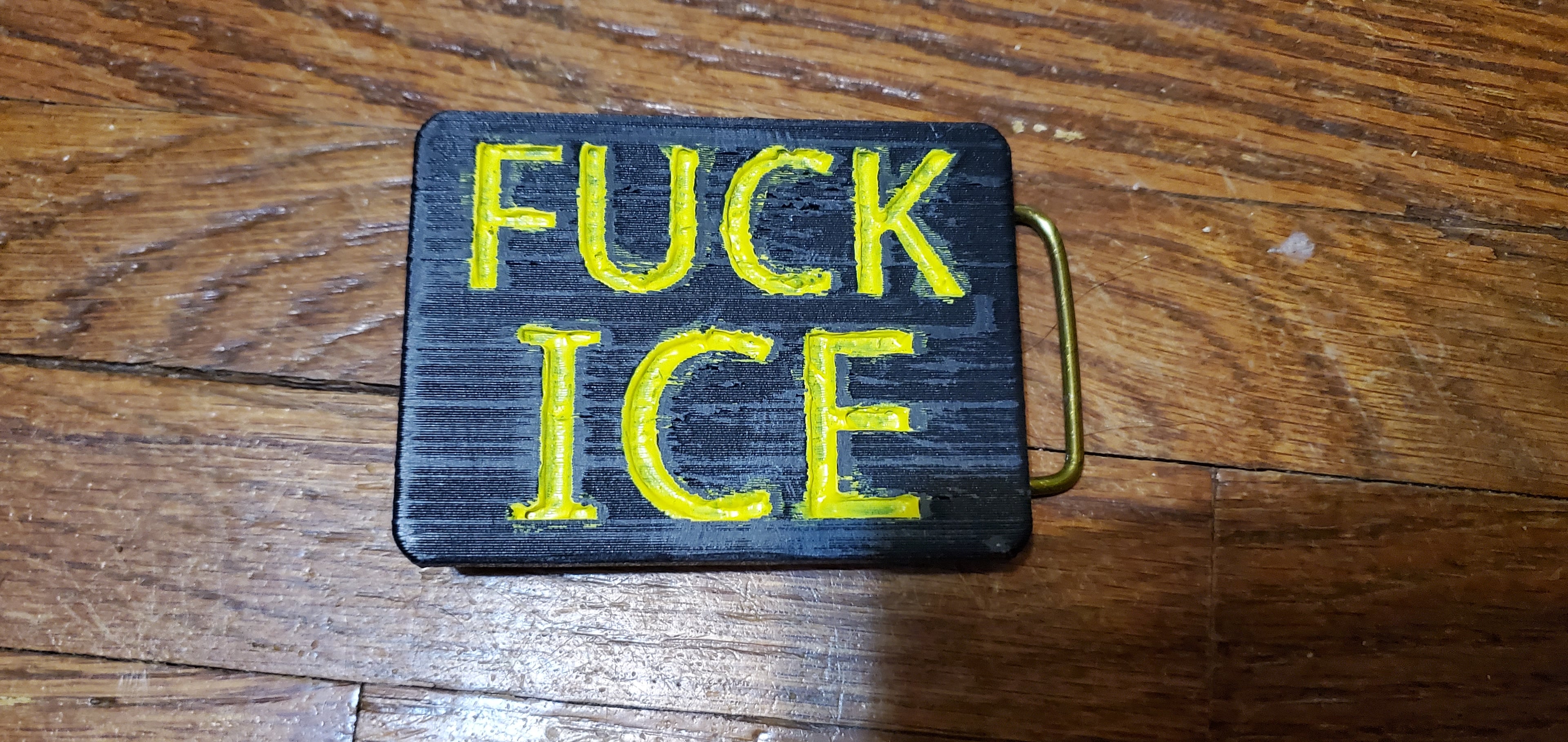F U C K ICE belt buckle 3d model