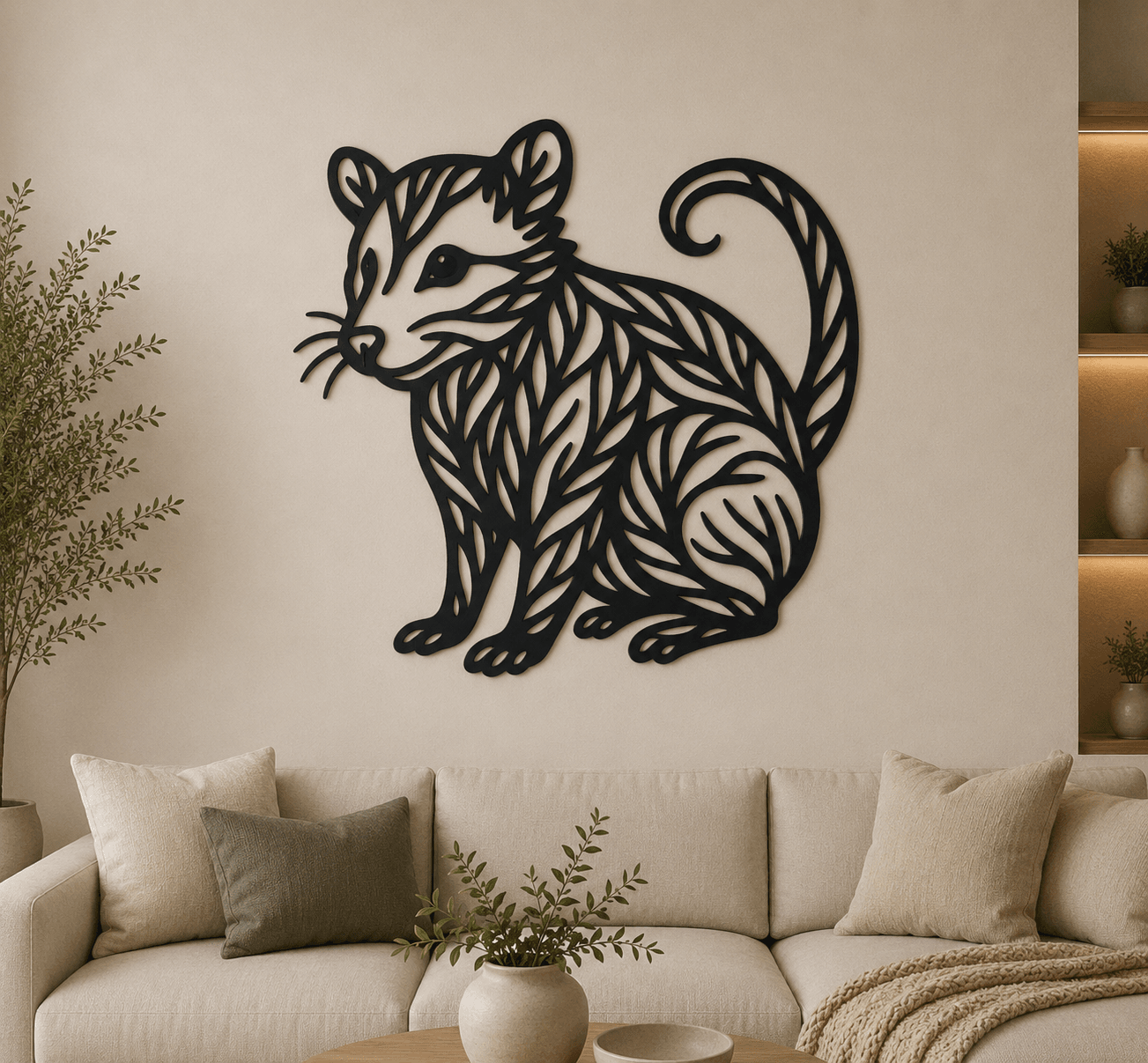 Cute Mouse Silhouette 2D Wall Art.stl 3d model