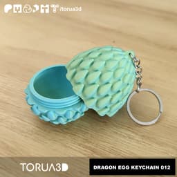 DRAGON EGG KEYCHAIN 012 - Print in place - STL File 3d model