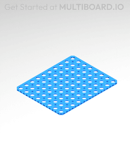 10x8 MU - Mid Hole, Small Thread MU - MultiBoard Plate 3d model