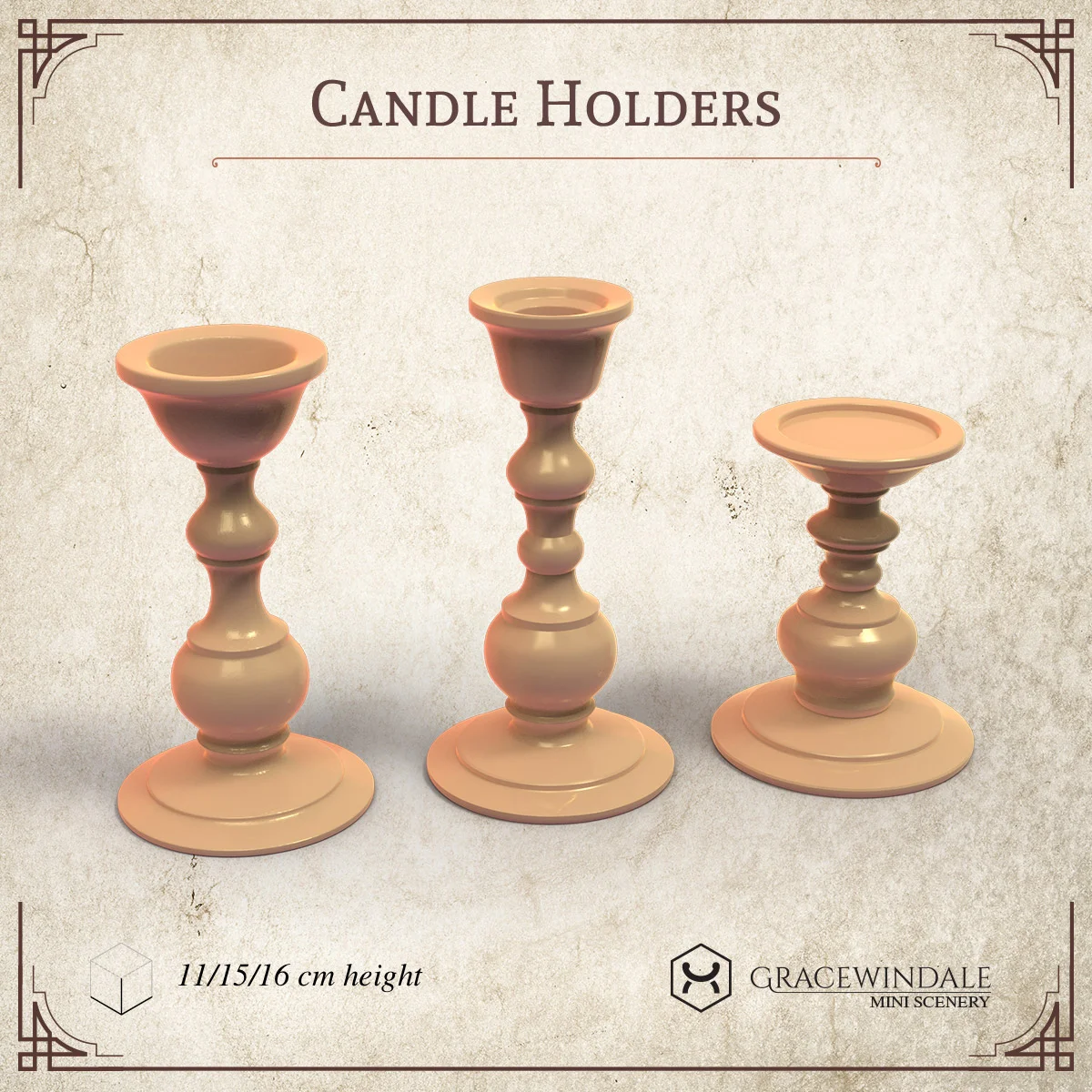 Candle Holders Set 3d model