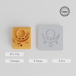 Shravana Nakshatra Vedic Astrology Stamp Set, 5 Designs, 20-40mm, Ideal for Clay & Cookies PRODUCT_1812 3d model
