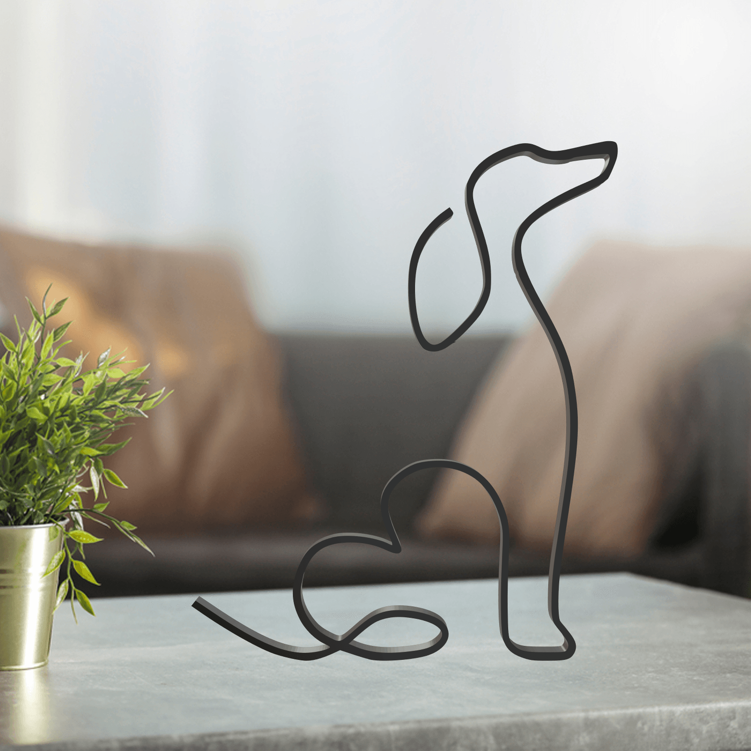Dog Line Art, Modern, Minimalist 3d model