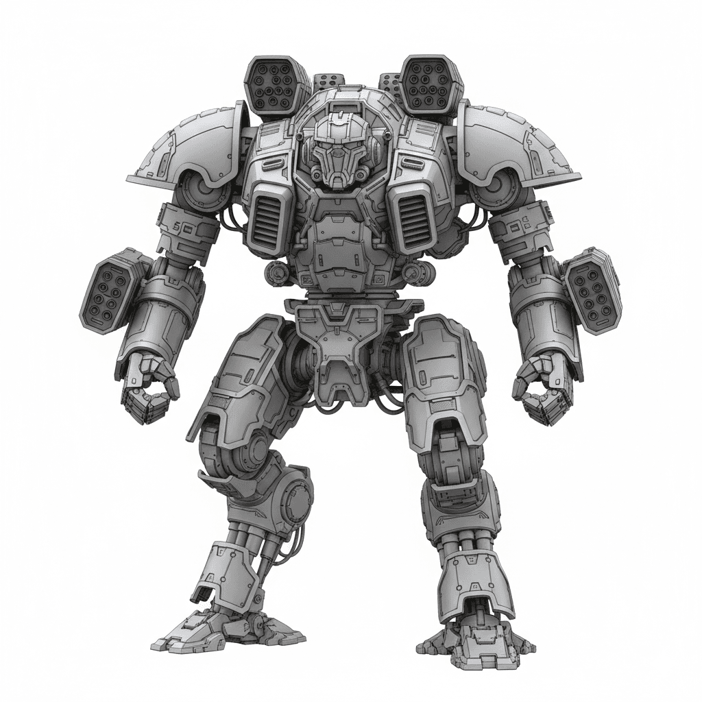 Military Mechs : Rocket Barrage Titan Mech 3d model