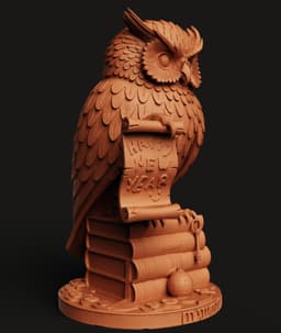 Wise Owl New Year Statue | Elegant Home Decor 3d model