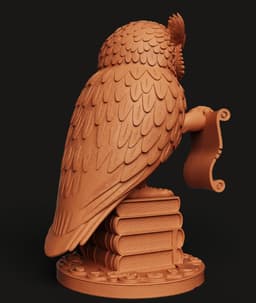Wise Owl New Year Statue | Elegant Home Decor 3d model