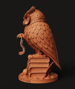 Wise Owl New Year Statue | Elegant Home Decor 3d model