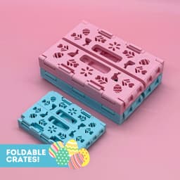 3D Printable Easter Foldable and Stackable Storage Crate Easter Edition 3d model