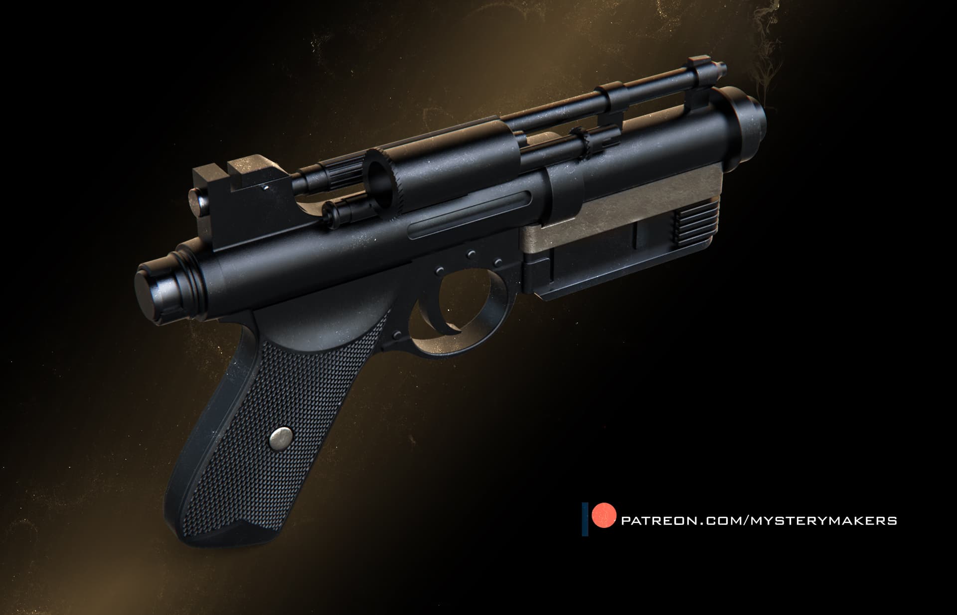 Kenobi blaster 3d model