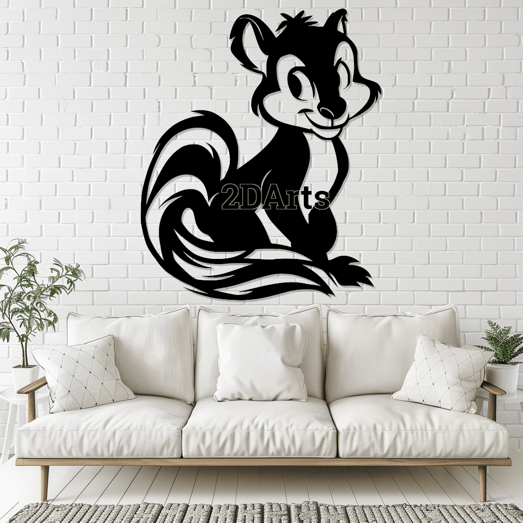 Skunk Disney Style 2D Wall Art/Window Art 3d model
