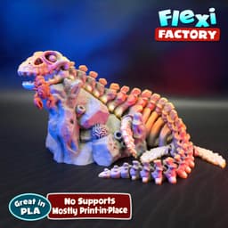 Flexi Factory Skeleton Plesiosaurus with Stand, Lobster Snack and XL Version Included! 3d model