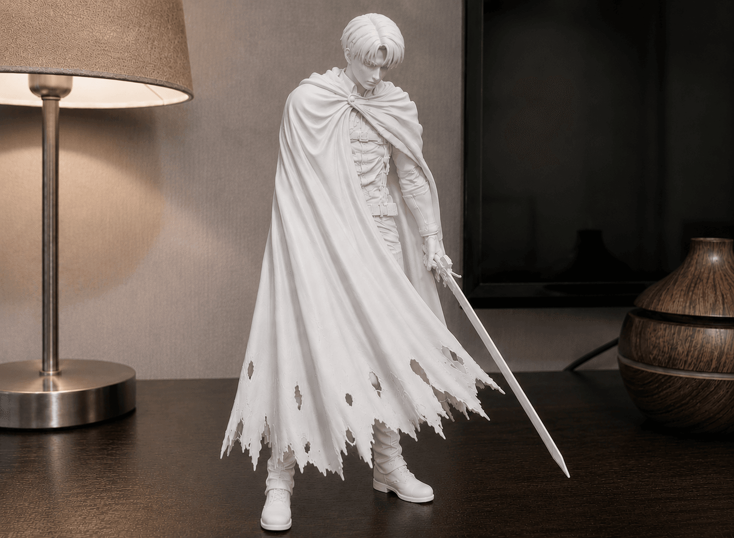 Attacco dei giganti: Levi Ackerman con Mantello 3d model