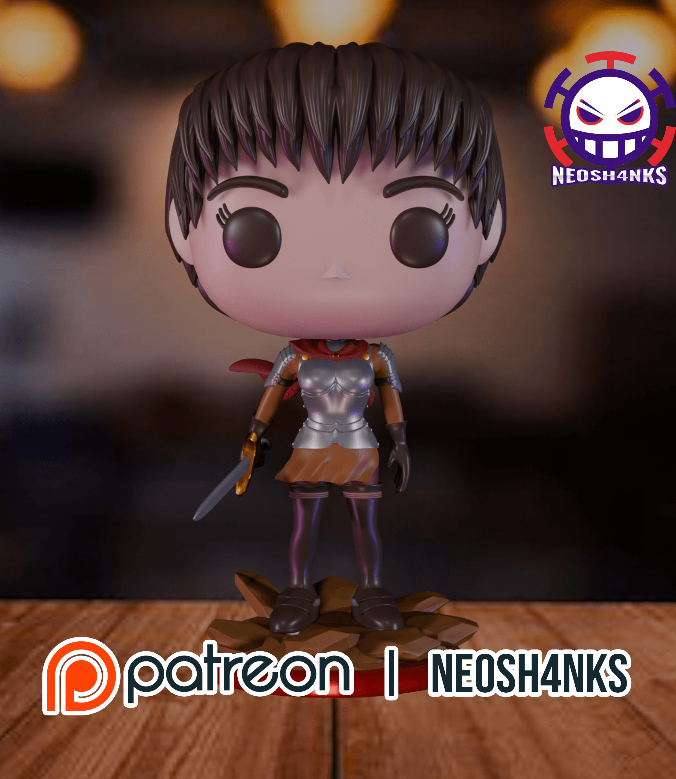 Berserk Casca Funko style 3d model