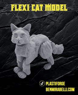 Flexi fluffy cat 3d model