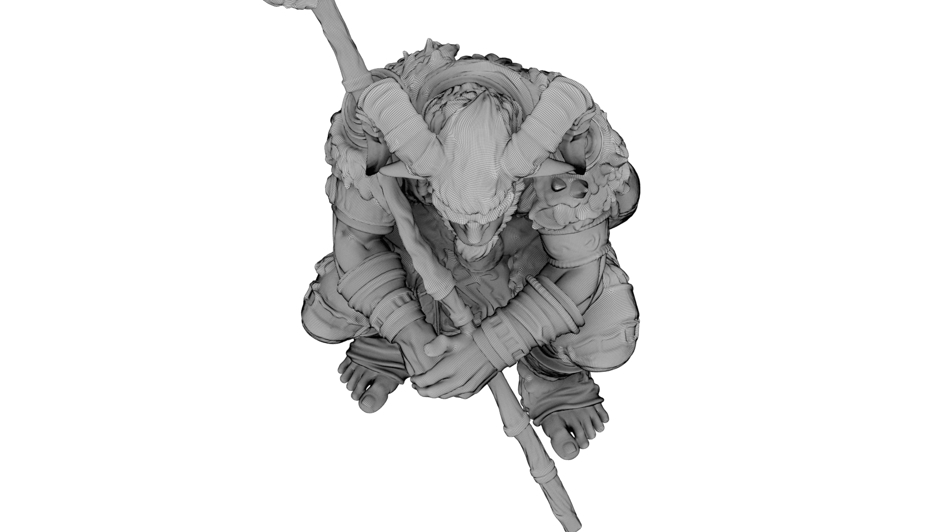 Azure Horned Guardian 3d model